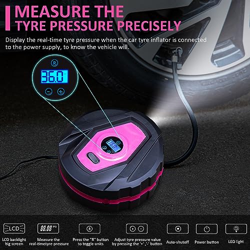 Hlwdflz HLC007CZB-PINK75 Car Emergency Kit With Portable Air Compressor - Roadside Emergency Kit thumb #1