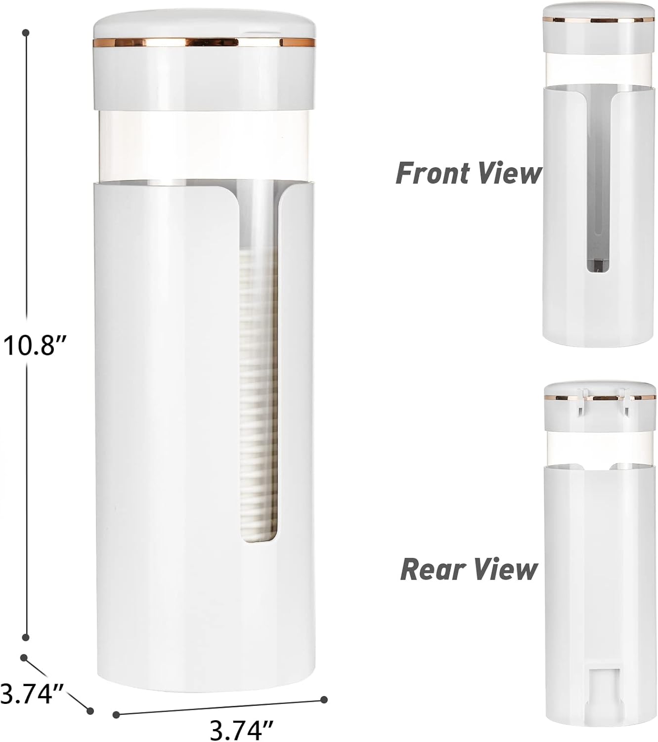 Cup Dispenser, Pull Type Water Cooler Cup Holder Fit 4oz-7oz Disposable Cups, Upgraded Wall Mounted Mouthwash Cup Dispenser for Bathroom Office Gym School (White)