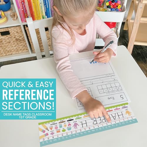 Hadley Designs Desk Name Tags for Classroom –25 Student Name Tags for Desks, 13x3 Name Plates for Classroom Decor, Teacher Supplies, Crayon Nametags, 1st-3rd Grade Kindergarten Preschool Must Haves — view 4