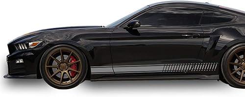Adhesivo adhesivo de vinilo con rayas laterales compatibles con Ford Mustang 2015-Present (gris)