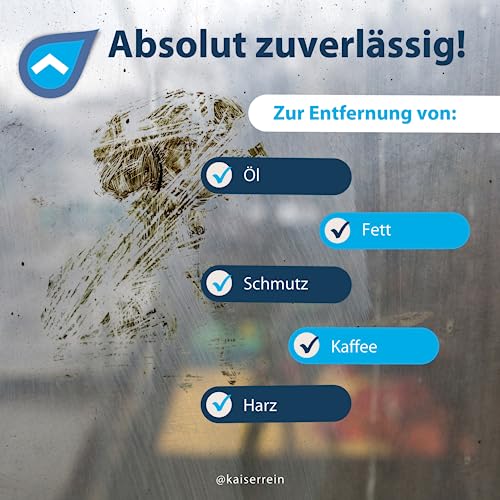 Foto von KaiserRein Intensivreiniger Küchenreiniger - Profi Fettlöser Spray 1L - Entfernt effektiv Fett und hartnäckige Verschmutzungen in der Küche, Gastronomie, Grill, Oberflächen