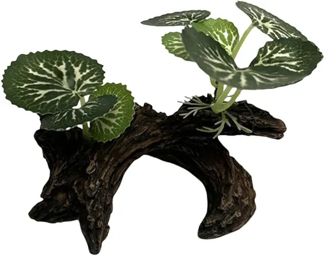 Planta Artificial para Terrario y Acuario - Decoración Reptil Segura
