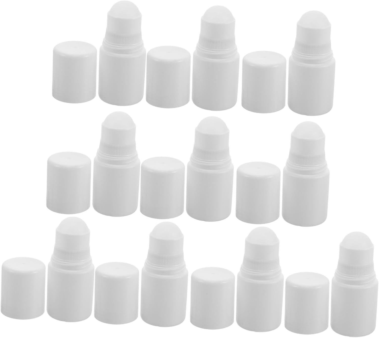 10pcs Oz Plastic Refillable Roller Bottles with White Caps | Leak-proof Design, Smooth Rolling Application, Lightweight Form for Commute and Daily Use, Versatile Storage for Chinese