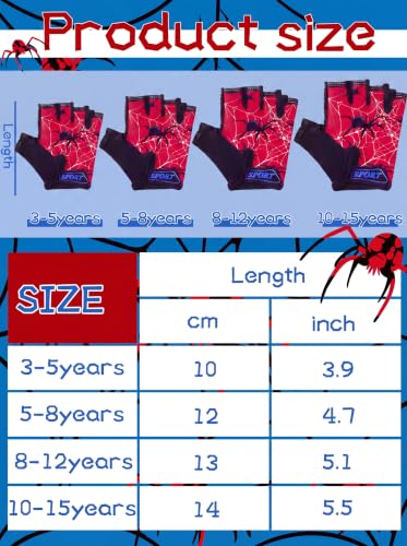 Image of Boao 3 Pairs Kids Half Finger Bike Gloves