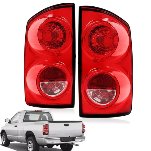 Tail Lights Assembly Fits Dodge Ram 1500 2007 2008 2009 Dodge Ram 2500 3500 Rear Brake Lamp Turn Signal Back Up Taillight Red Lens L+R CH2800165 CH2801165