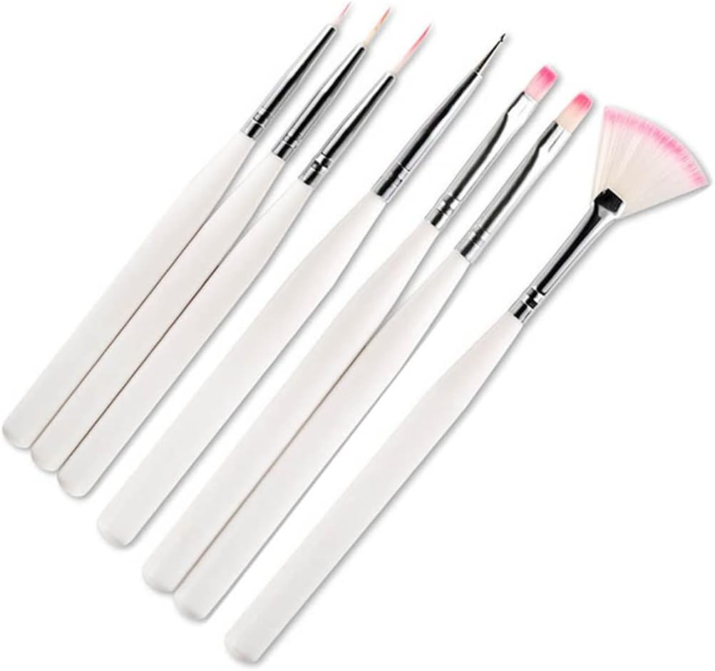 Cake Painting Brush& Portable Icing Pastry Brushes& Multifunction Cake Decorating Tools Baking Accessories 7Pcs/Set (Color : White, Size : 7 pcs) (White 7 pcs)