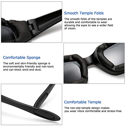 Peicees 4 Dirt Bike Motorcycle Goggles Uv Protection Dustproof Windproof Safety Glasses With 2 Skull American Flag Face Mask #TOP7