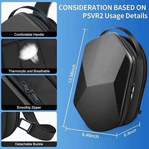 Pecoovr Fashion Hard Storage Case For Psvr 2 And Accessories, Playstation Vr2 Carrying Shoulder Bag Expandable Capacity, Psvr2 Travel Crossbody Sling Backpack With Removable Organizer For Controllers #TOP4