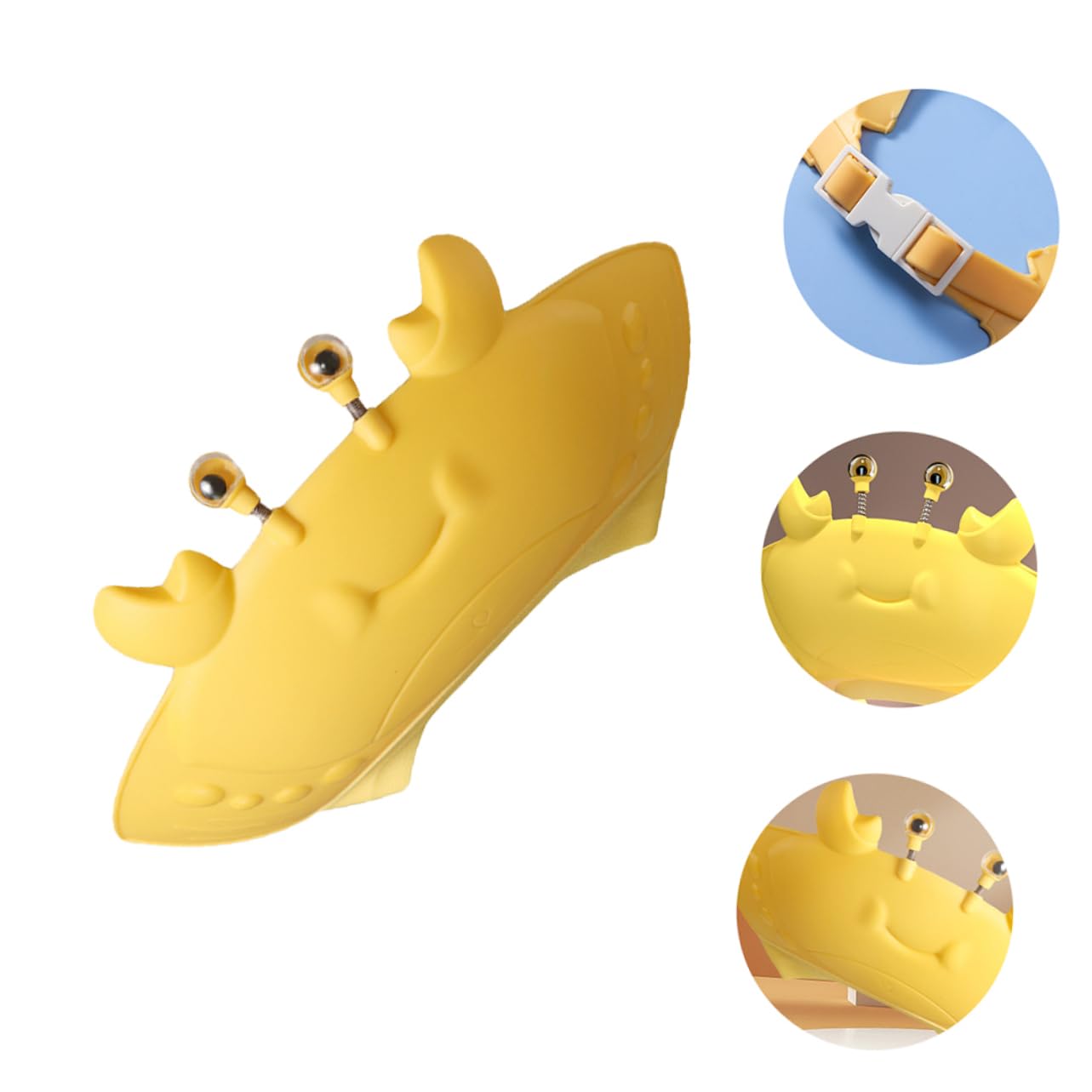 VICASKY 3piezas Sombrero De Baño Infantil Para Bebés y Niño Niña Gorro De Champú Divertido Protección Para Ojos y Oídos Para Cortes De Pelo y Duchas Limón Modelo Cangrejo