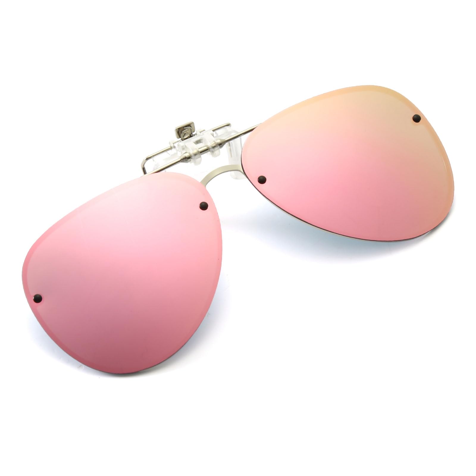 YAMEIZEPolarized Lens Clip on Sunglasses - Anti-Glare Pilot Glasses for Women Men Flip Up Rimless Clip Eyewear Driving Travelling Outdoor…