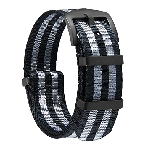 Image of BINLUN Nylon Watch Band Thick G10 Premium Ballistic Nylon Multicolor Replacement Watch Straps with Silver /Black Stainless Steel Buckle for Men Women 18mm 20mm 22mm 24mm