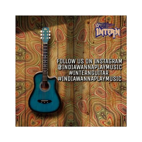 Image of Intern 38 Inch Acoustic Guitar for Beginners with Bag, Strap, Strings, Picks & String Winder | Cutaway Design | Steel String Guitar for Kids & Adults. (Purple)