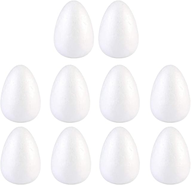SOIMISS Foam Eggs Styrofoam Rounds Eggs Styrofoam Balls Polystyrene Modeling Shapes Foam Easter Egg Ornaments Easter Crafts Supply DIY Painting Party Decoration 10pcs 10cm