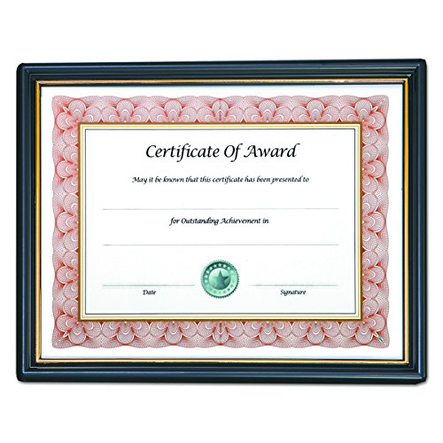 Nu-Dell 8.5 X 11 Inches Ez Mount Pre-Framed Award Certificate Frame, Black/Gold #TOP10