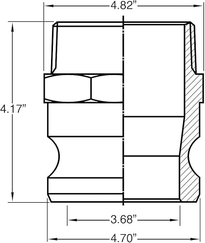 Miniatura 2 de Gloxco Tipo F de aluminio leva y ranura de montaje, adaptador Camlock macho de 4" x 4" NPT macho (CAM-40-F-AL)