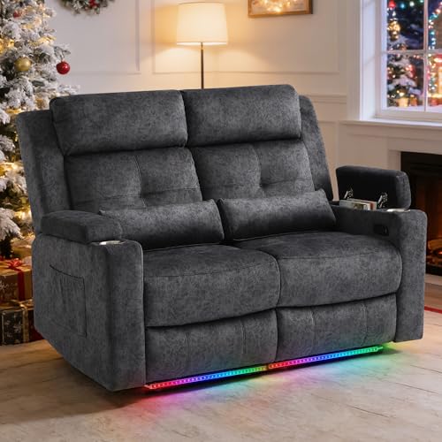 Consofa RV Loveseat Recliner Sofa, Power Reclining Loveseat 