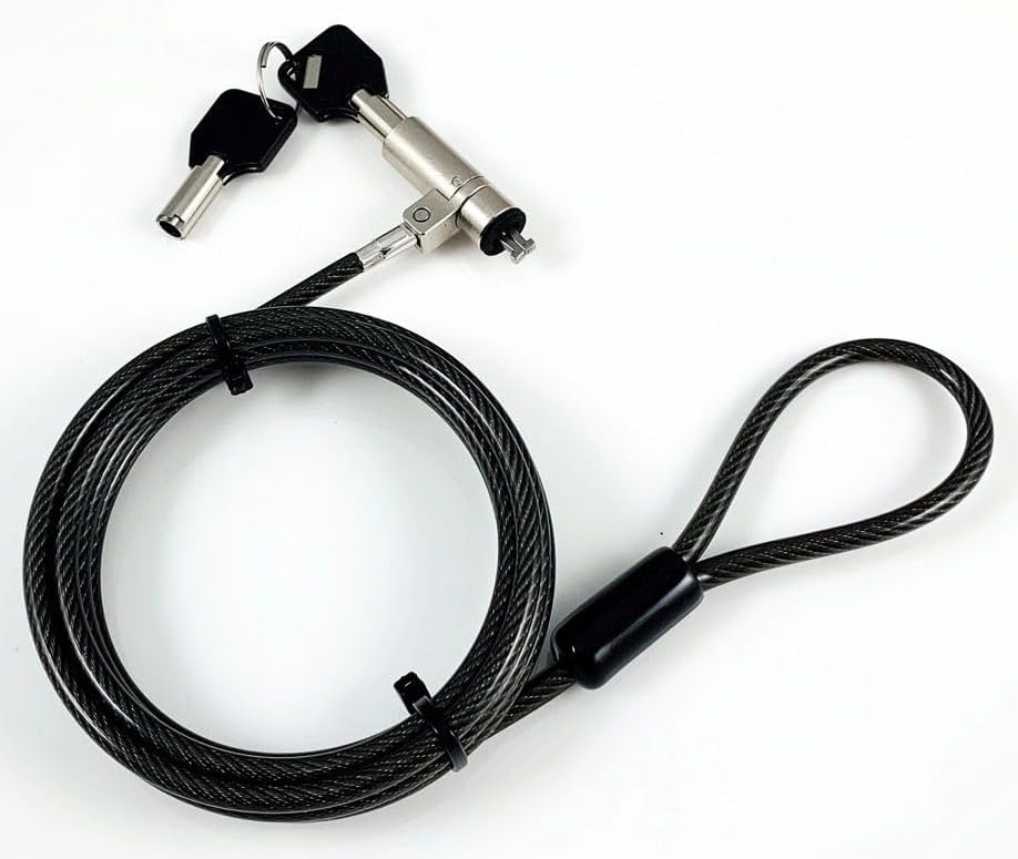 Master Key Security Lock (F16) with Keys for Nano Slot, 6UW42AA, WIRELOCK, Wire, Nano, Lock ((F16) with Keys for Nano Slot 4.5mm x 190cm Cut-Resistant 7x7 Twisted Strand Carbon Steel, Black)