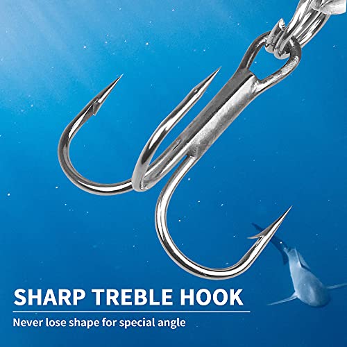 Ansari 2 Pcs Saltwater Fishing Popper Lure 4.92 In/1.41 Oz Topwater Popper Lure Artificial Lure Big Game 3D Eyes Hard Baits With Treble Hooks For Striped Bass,Trout,Tuna,Bluefish #TOP3