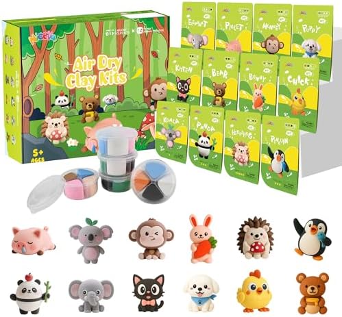 Air Dry Clay Kit, 12 Animals Modeling Clay for Kids, Model Magic ...