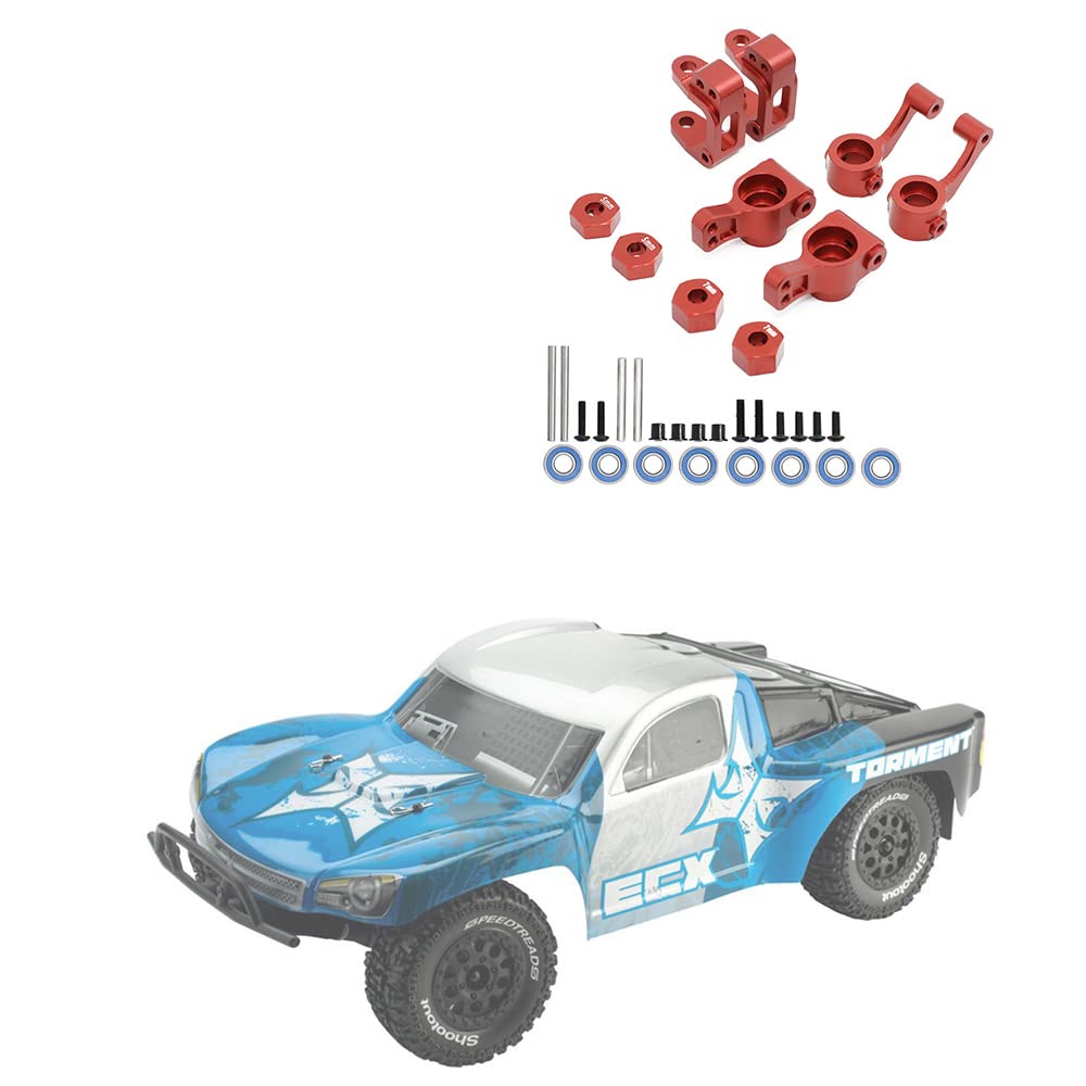 Blocco di sterzo e rotelle, mozzo posteriore e adattatore esagonale per 1/10 ECX 2WD Series Ruckus Torment Circuit Upgrade accessori di ricambio