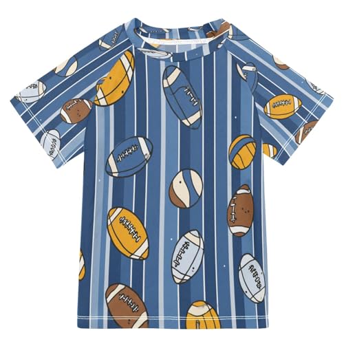 Boys Short Sleeve T-Shirts America Cartoon Rugby Rashguard Kids Swim Shirts Sun UPF 50+ - Main Image