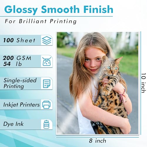 image for KOALA PAPER Koala Glossy Inkjet Photo Paper Thick 8X10 Inches 100 Shee