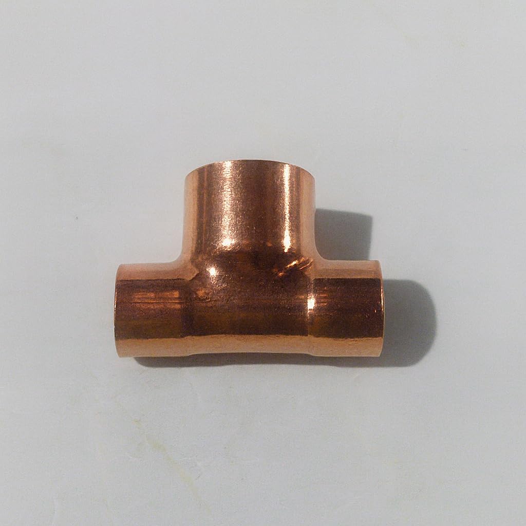 Westco 15mm x 15mm x 22mm Copper Reducing Tee EF28 - Pipe Branch Fitting