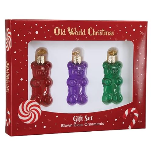 Old World Christmas Jelly Bear Set Glass Blown Ornament For Christmas Tree #TOP29