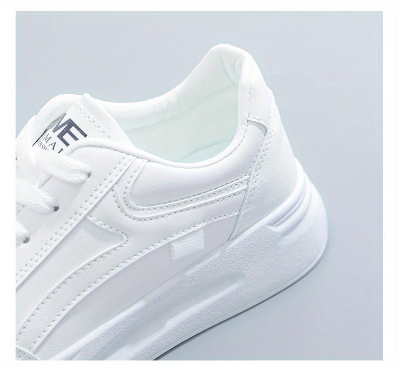 Women's Plus Size Classic White Casual Sneakers: Stylish, Breathable, Ideal for Outdoor Walking3