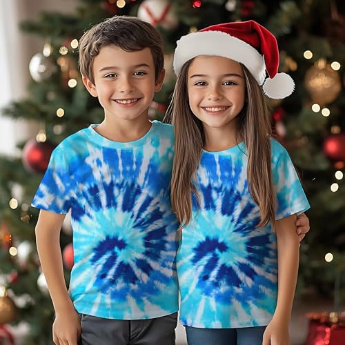 Image of Kids Tie Dye Shirt for Boys Girls Children Tie-Dye Hippes Tshirt Short Sleeve Tee Shirt for Todder