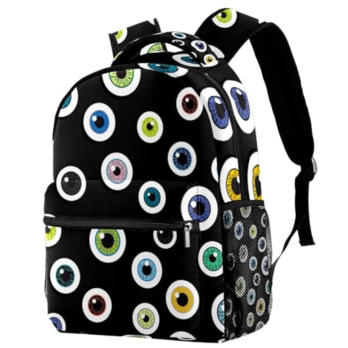 Sac à dos d'école multicolore Halloween avec grand compartiment pour ado fille et garçon