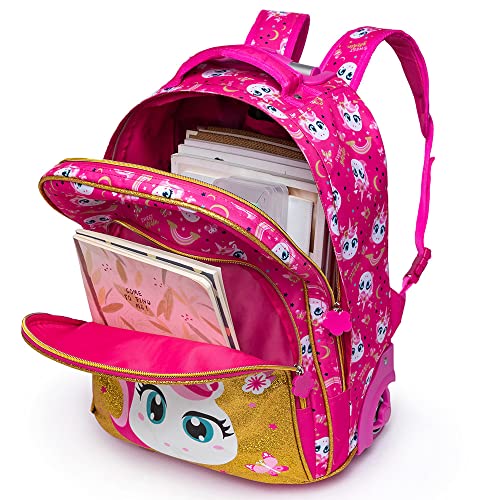 Kit Unicórnio Mochila de Rodinha + Lancheira Térmica + Estojo Spector Escolar