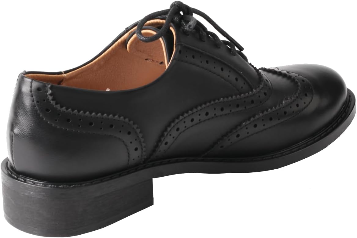 TMA EYES Baroque Retro Carved British Style Lace-up Oxford Women's Casual Leather Shoes - Image 3