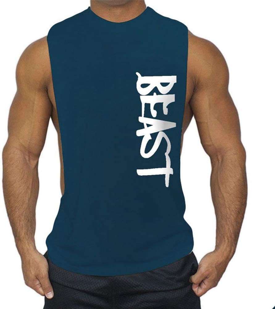 Summersum Men's Athletic Cool Dry Muscle Tank Top Sleeveless Letter