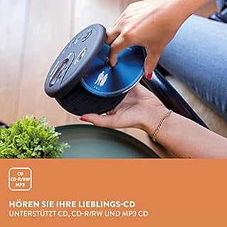 Lenco CD-300 - Lettore CD portatile Walkman - Bluetooth Diskman - CD Walkman - funzione MP3 - Antishock - batteria 2 x 2000mAh - cuffie - cavo di ricarica micro USB - nero