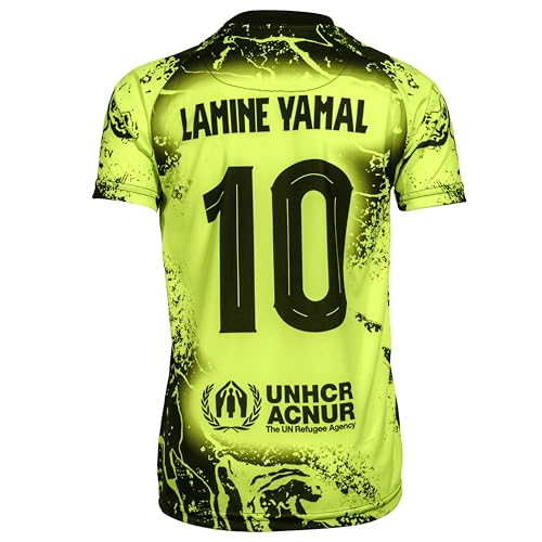 Hawkara Barcelona Yamal #10 Kinder Sonderausgabe Trikot mit Kurz, Fußball Trikot Set Jugendgrößen (Gelb,152)