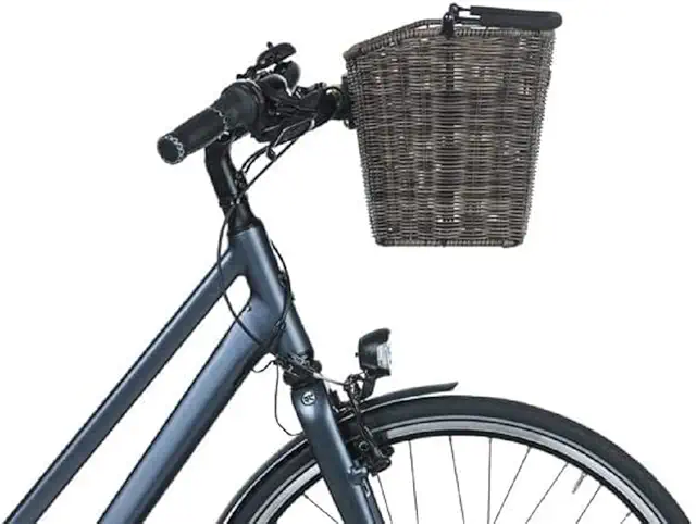 Basil Bremen Front Wheel Basket (Rattan Look) - Removable Bicycle Basket