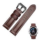 Cantidad: 1PC Correas para Garmin Fenix 3 / HR Sannysis Banda de cuero reloj de reemplazo con adaptadores (Marrón)