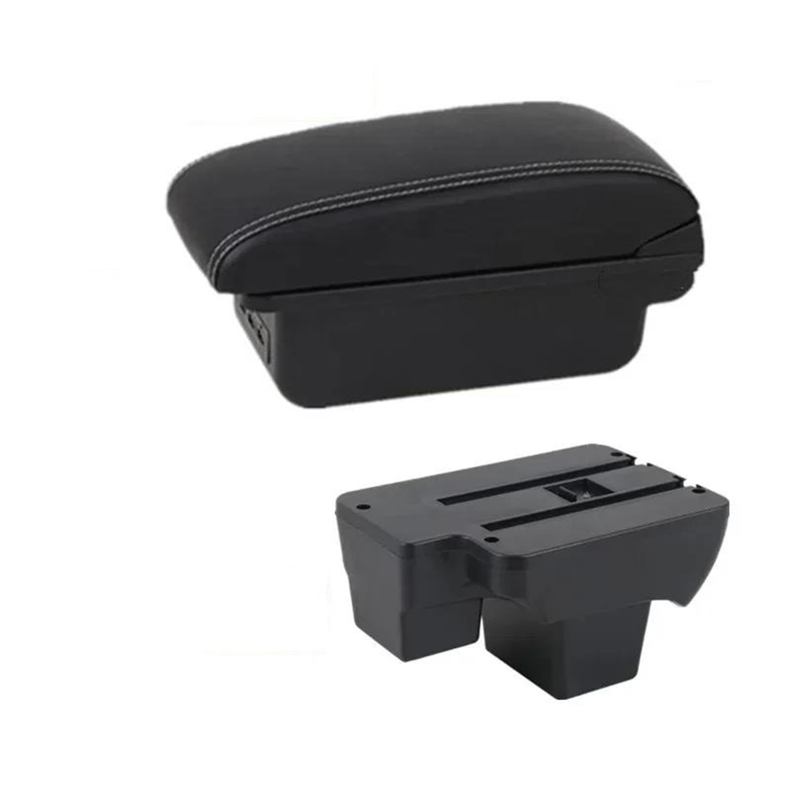 NOHEEU Car Armrest Box 2019-2024 Central Storage With USB Accessories For Virtus For Polo(B white line 3USB)