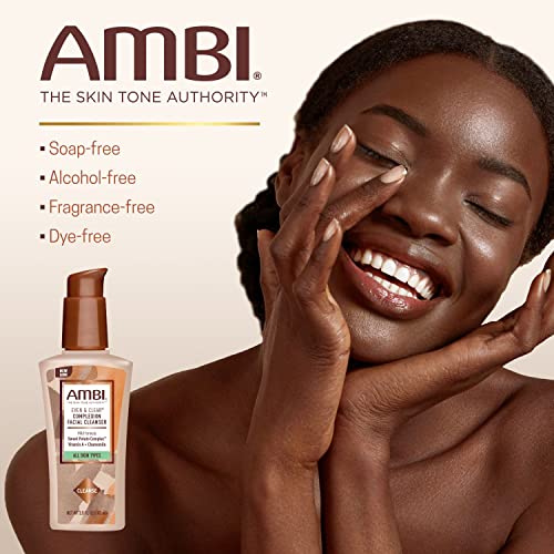 Ambi Even & Clear Complexion Facial Cleanser, For Men & Women, All Skin Types, Sweet Potato, Chamomile, Green Tea, Hydroquinone-Free, Soap-Free, Alcohol-Free, Fragrance-Free, Dye-Free, 3.5 Fl Oz #TOP2