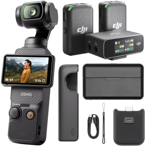 DJI Osmo Pocket 3 4K 120fps Handheld 3-Axis Gimbal Stabilizer CP.OS.00000301.01 Bundle with Mic Wireless Microphone Syst - Detailed View