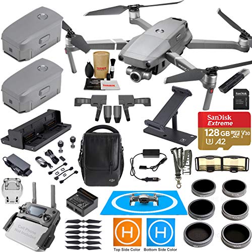 DJI Mavic 2 Zoom Drone Quadcopter and Fly More Kit Combo w/ 3 Batteries, Professional Camera Gimbal Bundle with Must Have Accessories