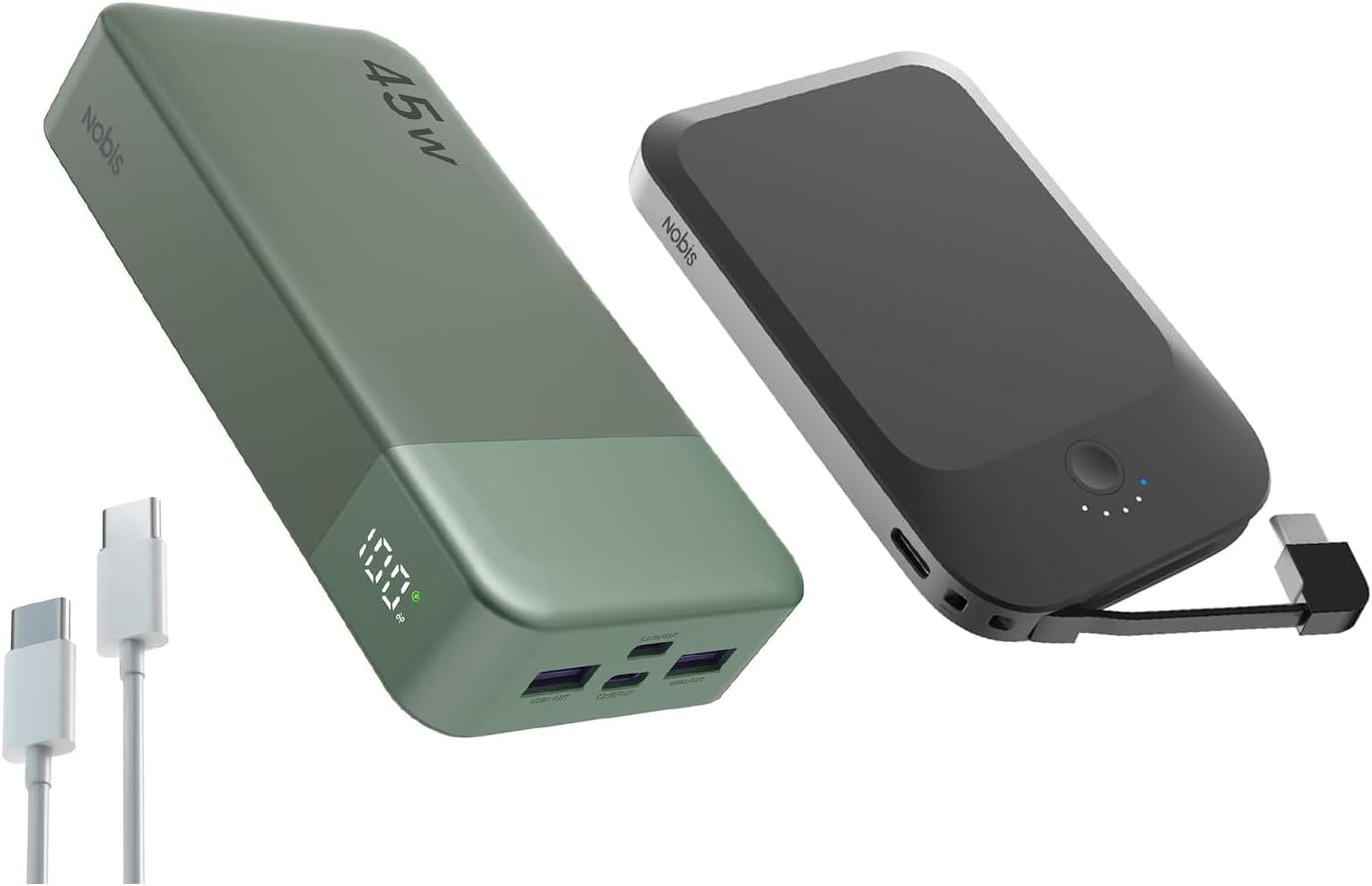 NOBIS 45W 20000mAh Power Bank and 22.5W 5000mAh Magnetic Power Bank