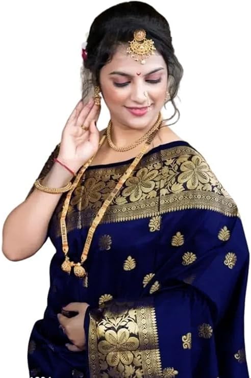 Women's Pure Soft Silk Saree With Blouse Piece For Wedding