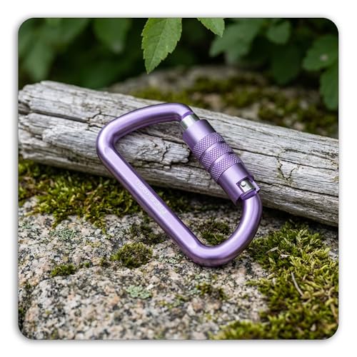 Image of FresKaro 3inch 12kN-2698lbs Auto Locking Carabiner Clips, Solid D Shape, Heavy Duty 7075 Aluminum, Lightweight 1.09oz, Rust Proof, for Hammock, Hiking, Dog Leash, Keychain etc., Multi-Colors