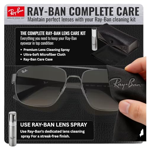 Image of Ray-Ban RB3663 Square-Round Shaped Sunglasses for Men with Official RAYBAN Eyewear Kit