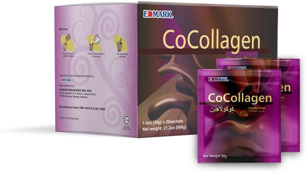 COCOLLAGEN Flavored Powder | Marine Collagen w/ Natural Extracts | Supports Skin Elasticity, Hydration & Radiance | Nutrient-Rich Beverage for Daily Wellness, Glow & Beauty | 30g x 20 Sachets