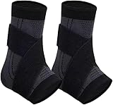 Oloxayi Asoleo RecoverX Youth Heel Support Sleeve - Ankle Brace for Growth Plate Relief - Adjustable Compression Wrap for Soccer Cleats, Basketball, Sports (Black-2PCS)