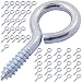 Shells 50PCS Silver Color Zinc Plated Metal Cup Hooks Eye Shape Screw Hooks Self-tapping Screws Hooks Ring 0.7 Inch 1#