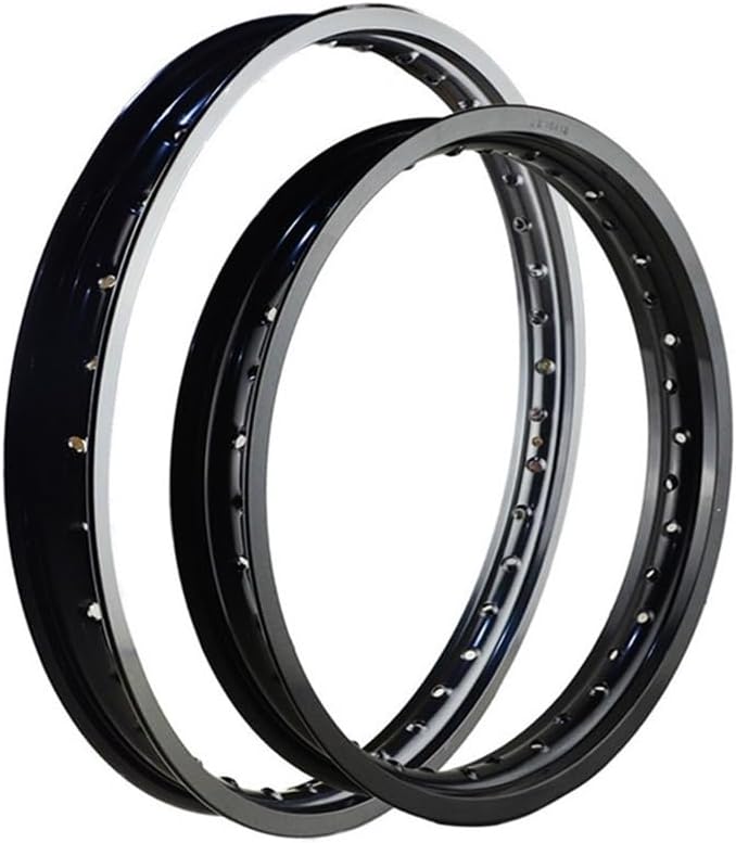 Compatible with Motorcycle Accessories 6061 Aluminum FR Black Silver Rims Circle 2.15x18 1.60x21 36 Spoke Holes Accessories(Black set)